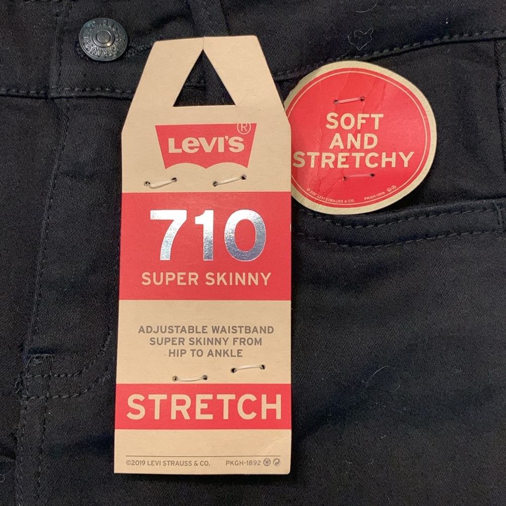 NWT Girls Levi's 710 Super Skinny Stretch Jeans, Black, Size 6 - Picture 14 of 16